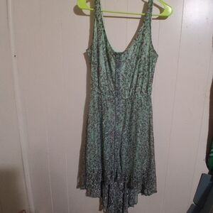HeartSoul Sage Green Patterned High Low Dress